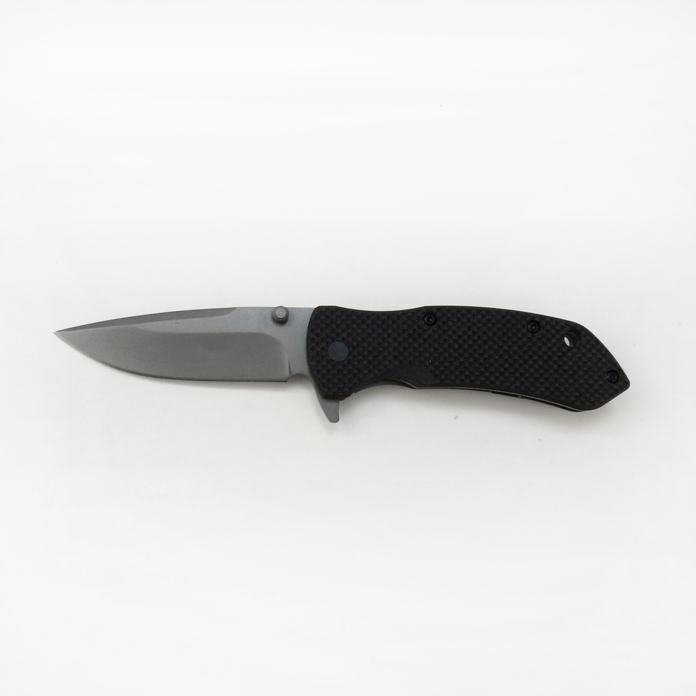 Titanium grey folding pocket knife 808 front open