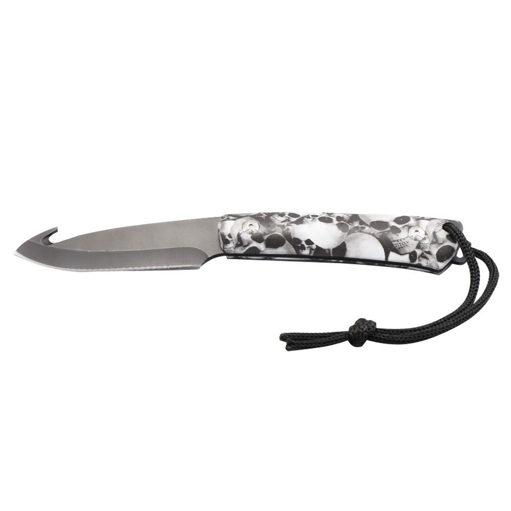 Camo coating handle fixed blade knife - Gut hook 509-03/ front side