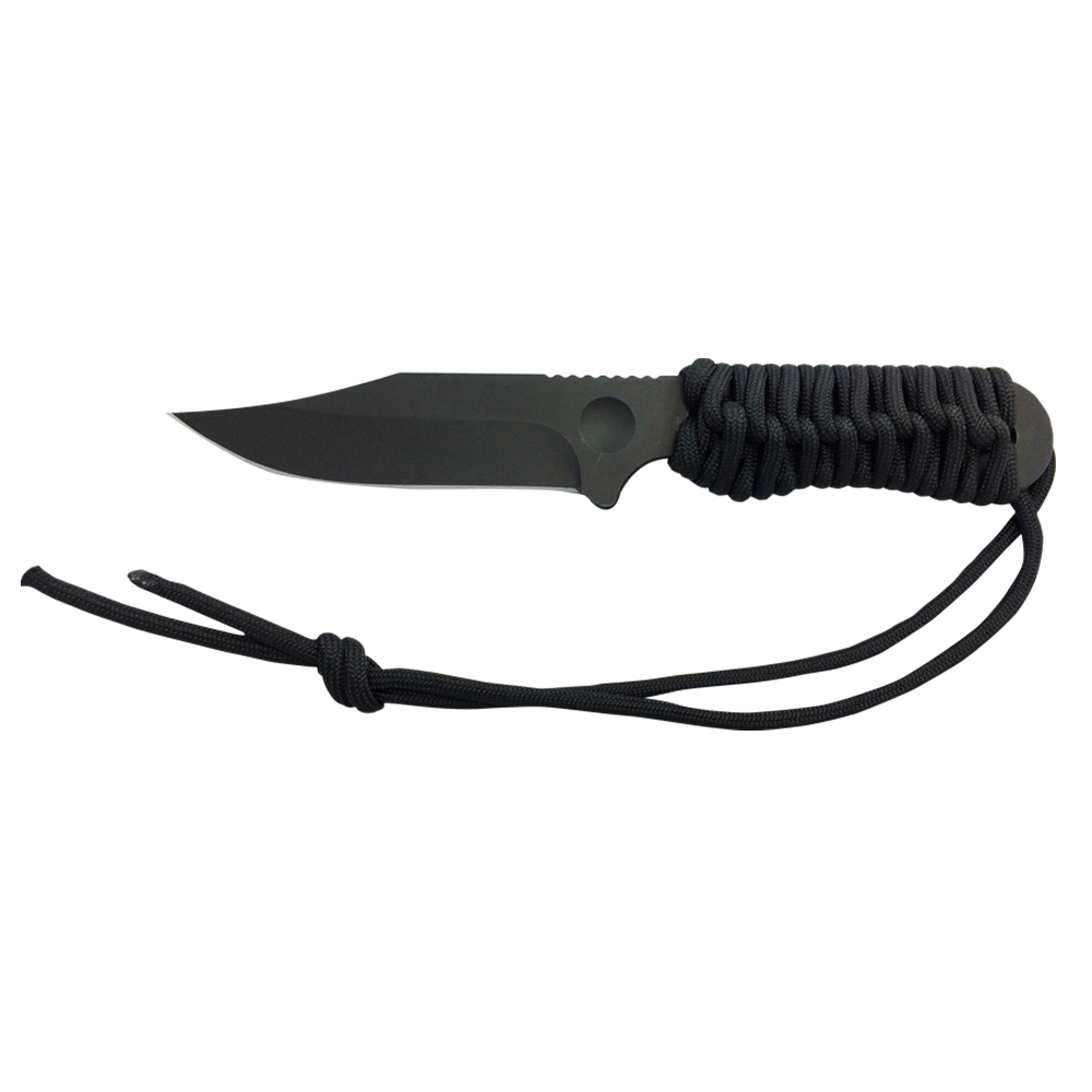 High quality D2 paracord neck knife for outdoor fixed blade hunting knife 521/ front side