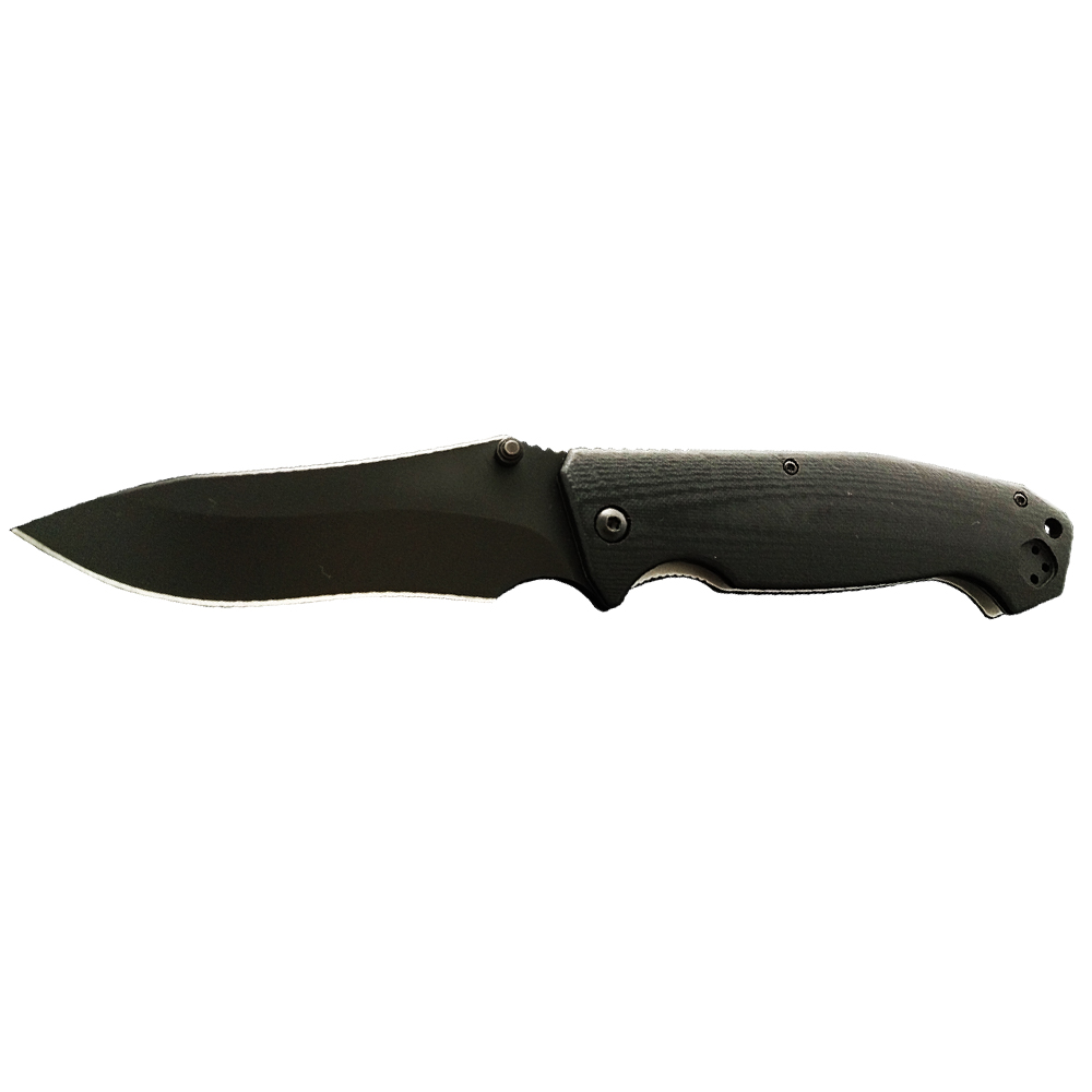 TiNi 100% black AUS8 steel knife 215BK/ front side