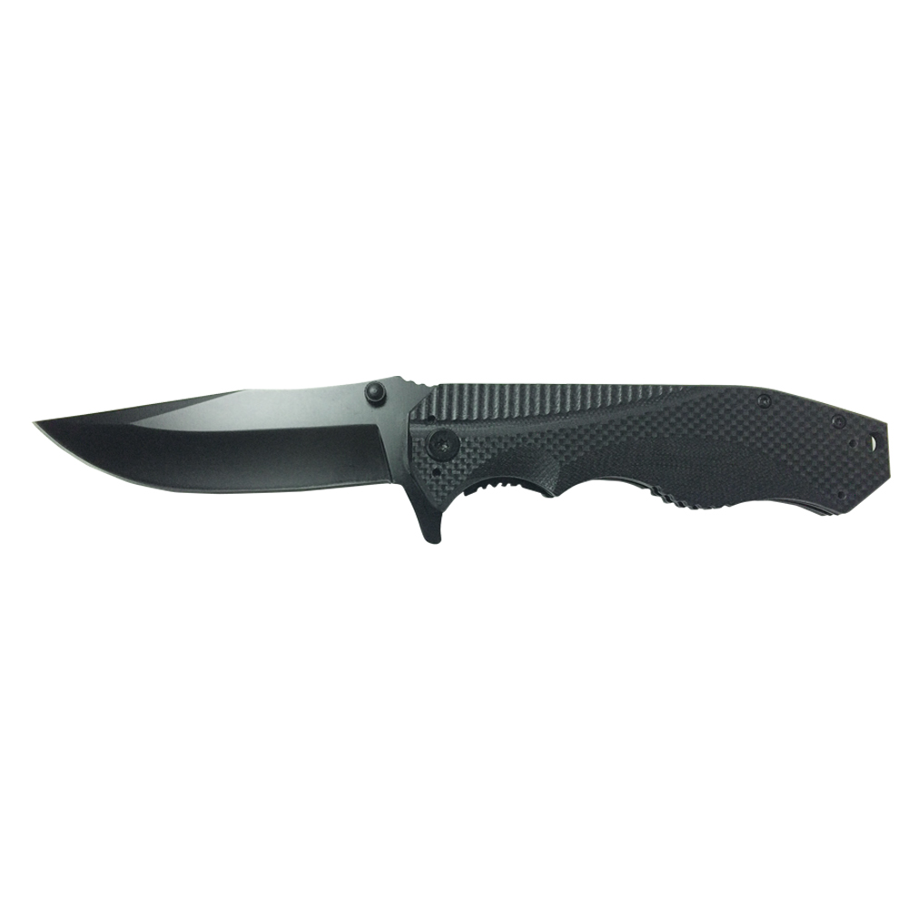 Assisted opening drop point blade military folding knife 802-front side