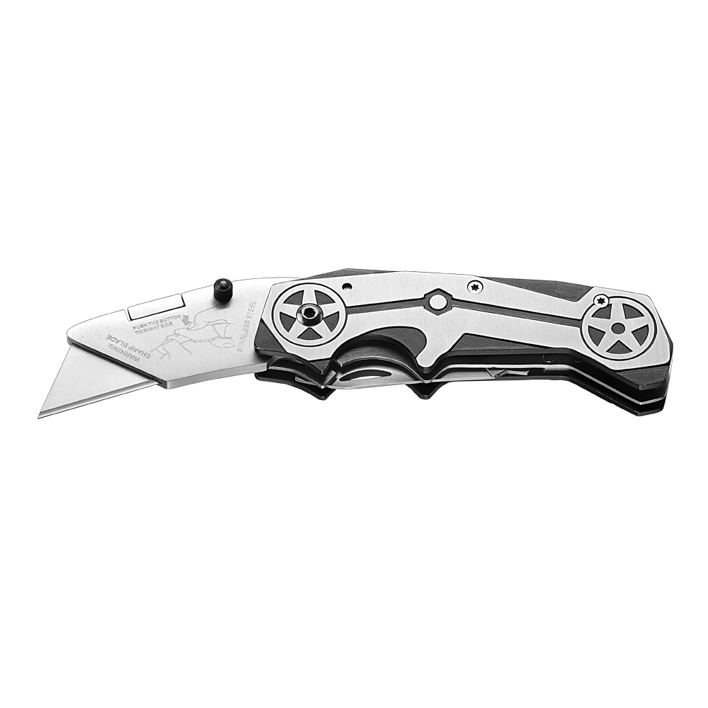 Frame lock multi function knife 295/ stainless steel utility blade front side