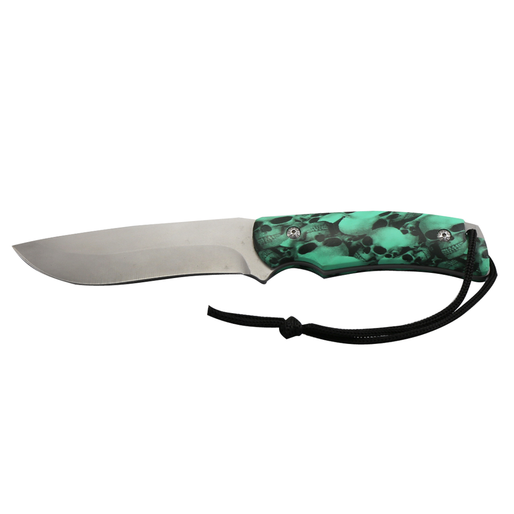 Camo coating handle fixed blade knife - Large blade 509-02/ front side